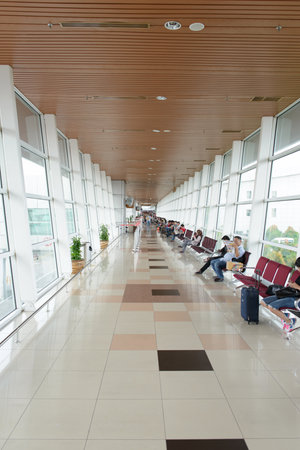 KUCHING - MAY 06: Kuching International Airport interior on May 06, 2014 in Kuching, Malaysia. Kuching International Airport is an international airport serving the entire southwestern region of Sarawak,のeditorial素材