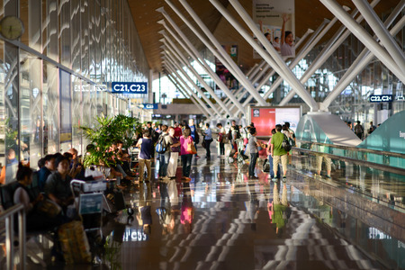 KUALA LUMPUR-MAY 06: airport interior on MAY 06, 2014 in Kuala Lumpur, Malaysia. Kuala Lumpur International Airport (KLIA) is Malaysia's main international airport and one of the major airports of South East Asiaのeditorial素材