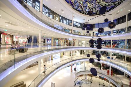 PARIS - SEPTEMBER 08: modern shopping center on September 08, 2014 in Paris, France. Paris, aka City of Love, is a popular travel destination and a major city in Europeのeditorial素材