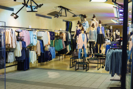 PARIS - SEPTEMBER 09: modern boutique interior on September 09, 2014 in Paris, France. Paris, aka City of Love, is a popular travel destination and a major city in Europeのeditorial素材