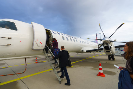 LEIPZIG, GERMANY - SEP 11: Darwin Airline Saab 2000 on September 11, 2014. Darwin Airline, operating...
