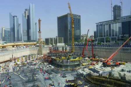 DUBAI - OCTOBER 15: construction activity in Dubai downtown on October 15, 2014 in Dubai, UAE. Dubai...