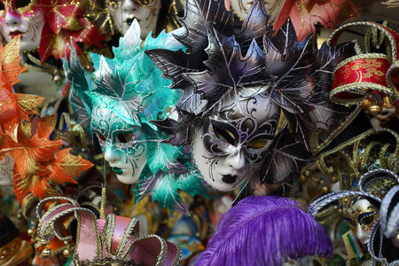 VENICE - SEPTEMBER 14: street carnival mask shop  on September 14, 2014 in Venice, Italy. The Carnival of Venice is an annual festival, held in Venice, Italy.のeditorial素材