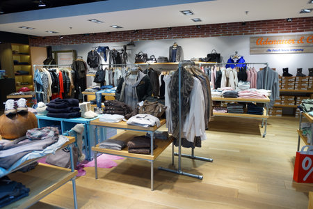 DUSSELDORF - SEPTEMBER 16: boutique interior on September 16, 2014 in Dusseldorf, Germany. Dusseldorf Airport is the international airport of Dusseldorf, the capital of the German state North Rhine-Westphalia, located approximately 7 kilometres north of dのeditorial素材