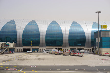 DUBAI, UAE - APRIL 23: Dubai International Airport on April 23, 2013 in Dubai, UAE. Dubai International Airport is a major airline hub in the Middle East, and is the main airport of Dubaiのeditorial素材