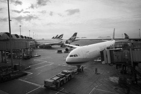 HONG KONG, CHINA - MAY 21: China Airlines Airbus in Hong Kong International Airport on May 21, 2013...