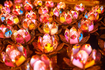 HONG KONG - FEBRUARY 20, 2015: inside temple in Hong Kong. Hong Kong is an autonomous territory on the southern coast of China at the Pearl River Estuary and the South China Sea.のeditorial素材