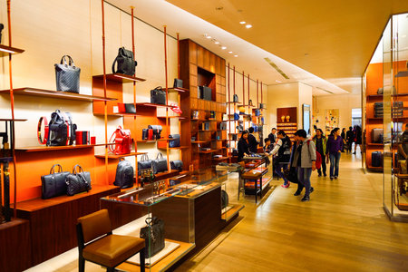 HONG KONG - DECEMBER 25, 2015: inside the Louis Vuitton store. Louis Vuitton is a French fashion...