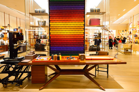 HONG KONG - DECEMBER 25, 2015: inside the Louis Vuitton store. Louis Vuitton is a French fashion...