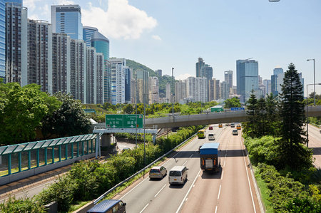 HONG KONG - MAY 09, 2012: streets of Hong Kong. Hong Kong, is an autonomous territory on the southern coast of China at the Pearl River Estuary and the South China Seaのeditorial素材