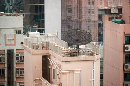 HONG KONG - JUNE 01, 2015: view of Hong Kong. Hong Kong, is an autonomous territory on the southern coast of China at the Pearl River Estuary and the South China Seaのeditorial素材