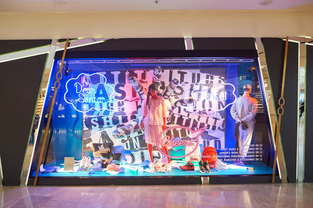 HONG KONG - DECEMBER 25, 2015:  interior of shopping mall in Hong Kong. Hong Kong shopping malls are...