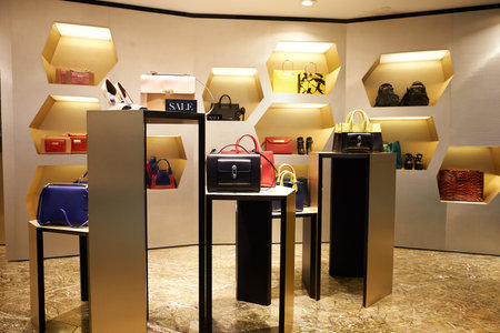 HONG KONG - DECEMBER 25, 2015: interior of store at shopping mall in Hong Kong. Hong Kong shopping malls are some of the biggest and most impressive in the worldのeditorial素材