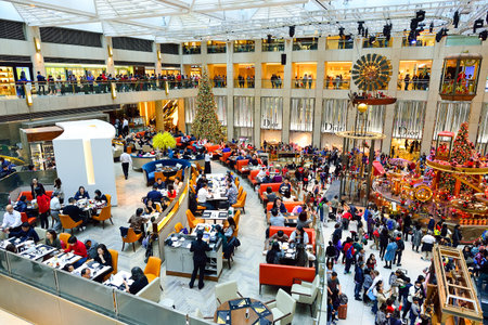 HONG KONG - DECEMBER 25, 2015: interior of the Landmark shopping mall. The Landmark, also known as...
