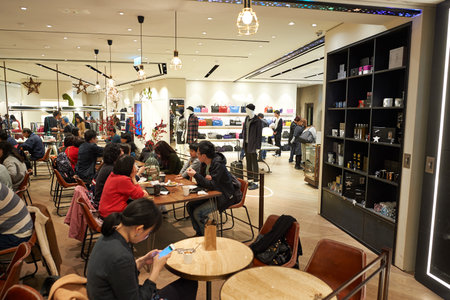 HONG KONG - DECEMBER 25, 2015: interior of ifc shopping mall in Hong Kong. Hong Kong shopping malls...
