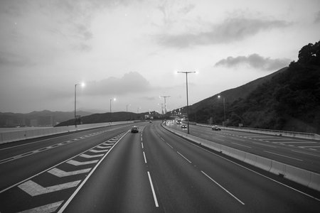 View from upper deck of double-decker bus