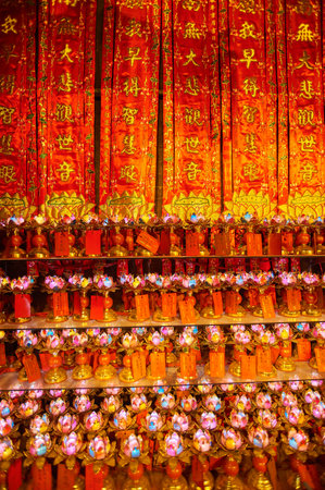 HONG KONG - FEBRUARY 20, 2015: inside temple in Hong Kong. Hong Kong is an autonomous territory on...
