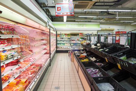SINGAPORE - NOVEMBER 07, 2015: interior of grocery store in Singapore. Singapore is a leading global...