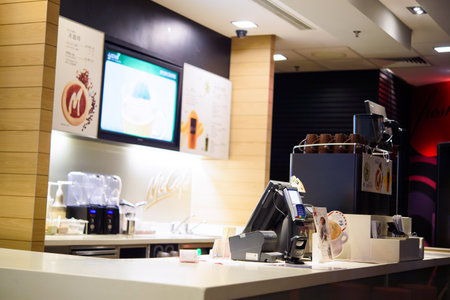 SHENZHEN, CHINA - DECEMBER 21, 2015: interior of  McCafe. McCafe is a coffee house style food and...