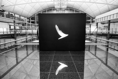 HONG KONG - NOVEMBER 16, 2015: interior of Hong Kong International Airport. It is the main airport in Hong Kong. The airport is located on the island of Chek Lap Kokのeditorial素材