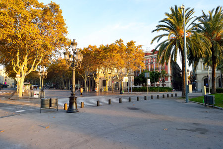 BARCELONA, SPAIN - NOVEMBER 20, 2015: streets of Barcelona. Barcelona is a city on the coast of...
