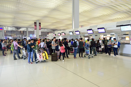 HONG KONG - NOVEMBER 15, 2015: interior of Hong Kong International Airport. It is the main airport...