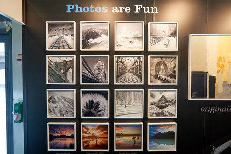 COLOGNE, GERMANY - SEPTEMBER 19, 2014: inside of Cologne Exhibition Centre during Photokina...