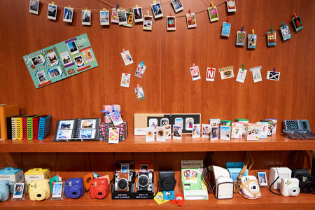 COLOGNE, GERMANY - SEPTEMBER 19, 2014: inside of Cologne Exhibition Centre during Photokina exhibition. The Photokina is the world's largest trade fair for the photographic and imaging industriesのeditorial素材