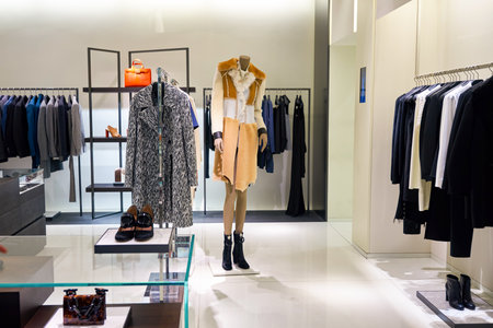 HONG KONG - JANUARY 26, 2016: inside of Calvin Klein store at Elements Shopping Mall. Calvin Klein Inc. is an American fashion house founded by the fashion designer Calvin Kleinのeditorial素材