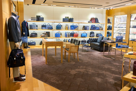 HONG KONG - JANUARY 26, 2016: interior of Dunhill store. Alfred Dunhill, Ltd. is a British luxury...