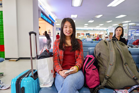 PATTAYA, THAILAND - FEBRUARY 26, 2016: inside of U-Tapao International Airport. U-Tapao Rayong-Pattaya International Airport is a joint civil-military public airport serving Rayong and Pattaya cities in Thailand.のeditorial素材