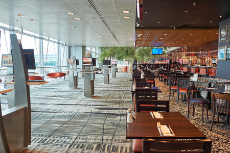 SINGAPORE - NOVEMBER 04, 2015: interior of Changi Airport. Singapore Changi Airport, is the primary civilian airport for Singapore, and one of the largest transportation hubs in Southeast Asiaのeditorial素材