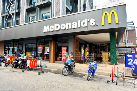 PATTAYA, THAILAND - FEBRUARY 20, 2016: McDonald's restaurant building. McDonald's primarily sells...