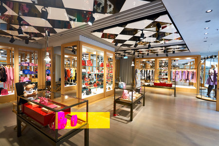 HONG KONG - JANUARY 26, 2016: inside of Moschino store at Elements Shopping Mall. Elements is a...