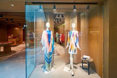 HONG KONG - JANUARY 26, 2016: shopwindow of Missoni store at Elements Shopping Mall. Elements is a...