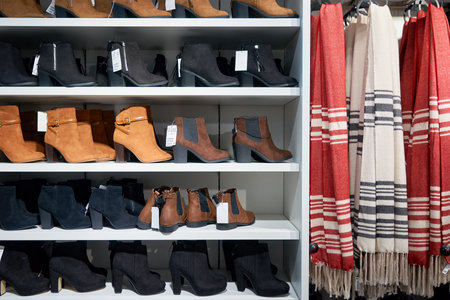 HONG KONG - JANUARY 27, 2016: interior of H&M store. H & M Hennes & Mauritz AB is a Swedish multinational retail-clothing company, known for its fast-fashion clothing for men, women, teenagers and children.のeditorial素材