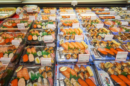 SHENZHEN, CHINA - FEBRUARY 05, 2016: interior of a JUSCO store. JUSCO is the acronym for Japan United Stores Company, a chain of "general merchandise stores" (or hypermarket) and the largest of its type in Japan.のeditorial素材