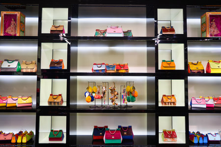 HONG KONG - JANUARY 27, 2016: interior of Dolce & Gabbana store. Dolce & Gabbana is an entry level fashion house founded in 1985 in Legnano by Italian designers Domenico Dolce and Stefano Gabbana.のeditorial素材