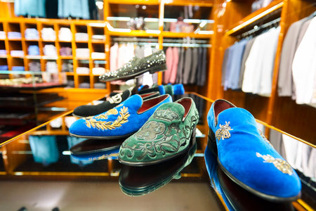 HONG KONG - JANUARY 27, 2016: interior of Dolce & Gabbana store. Dolce & Gabbana is an entry level fashion house founded in 1985 in Legnano by Italian designers Domenico Dolce and Stefano Gabbana.のeditorial素材
