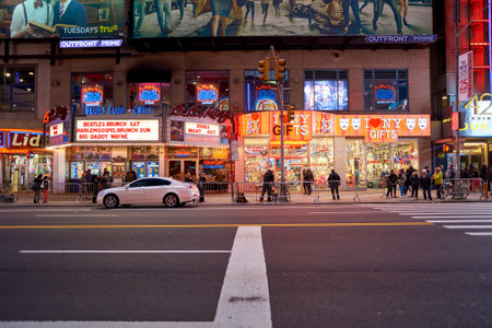 NEW YORK - CIRCA MARCH 2016: New York City at night. The City of New York, often called New York...