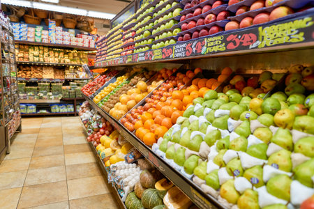 NEW YORK - CIRCA MARCH 2016:  inside of West Side Market. West Side Market is a supermarket at Broadway, New Yorkのeditorial素材