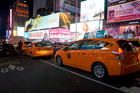 NEW YORK - CIRCA MARCH 2016: New York City at night. The City of New York, often called New York...