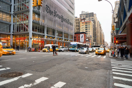 NEW YORK - CIRCA MARCH 2016: New York City at daytime. The City of New York, often called New York City or simply New York, is the most populous city in the United Statesのeditorial素材