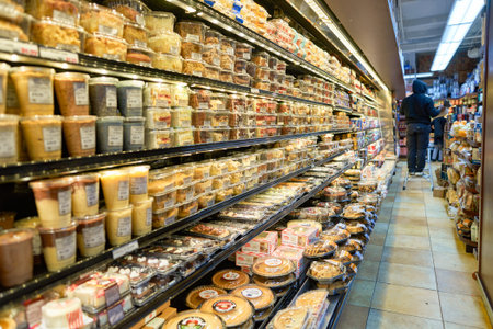 NEW YORK - CIRCA MARCH 2016:  inside of West Side Market. West Side Market is a supermarket at Broadway, New Yorkのeditorial素材