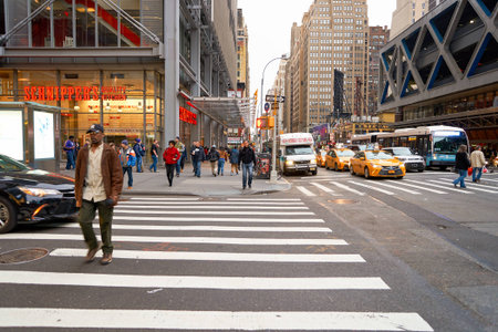 NEW YORK - CIRCA MARCH 2016: New York City at daytime. The City of New York, often called New York City or simply New York, is the most populous city in the United Statesのeditorial素材