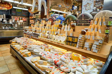NEW YORK - CIRCA MARCH 2016:  inside of West Side Market. West Side Market is a supermarket at Broadway, New Yorkのeditorial素材
