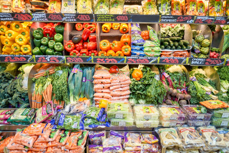 NEW YORK - CIRCA MARCH 2016:  inside of West Side Market. West Side Market is a supermarket at Broadway, New Yorkのeditorial素材