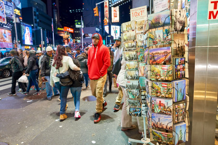NEW YORK - CIRCA MARCH 2016: New York City at night. The City of New York, often called New York...