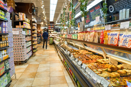 NEW YORK - CIRCA MARCH 2016:  inside of West Side Market. West Side Market is a supermarket at Broadway, New Yorkのeditorial素材