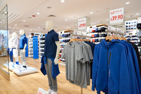 CHICAGO, IL - MARCH 24, 2016: inside of Uniqlo store. Uniqlo Co., Ltd. is a Japanese casual wear...